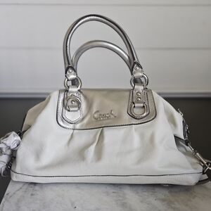 Coach Silver and White Women's Bag